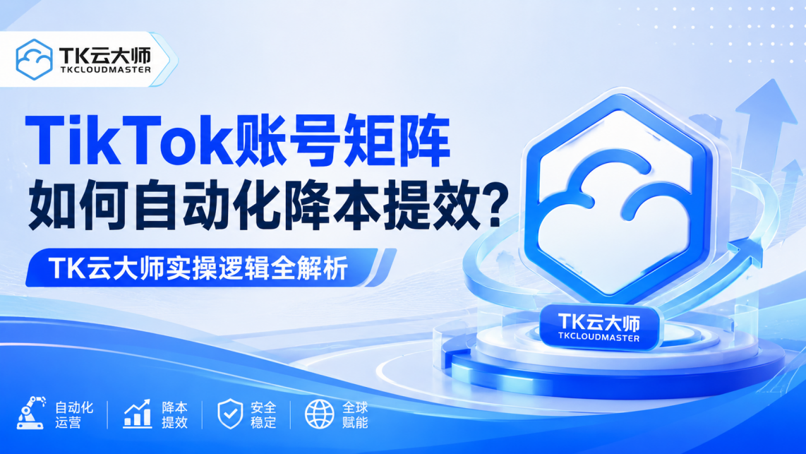 TikTok账号矩阵如何自动化降本提效？TK云大师实操逻辑全解析