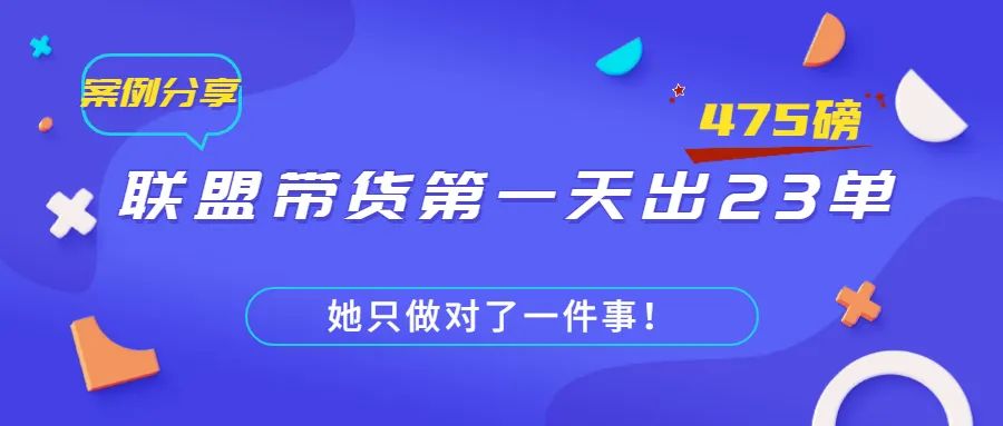 案例分享：联盟带货第一天出23单，475英镑！