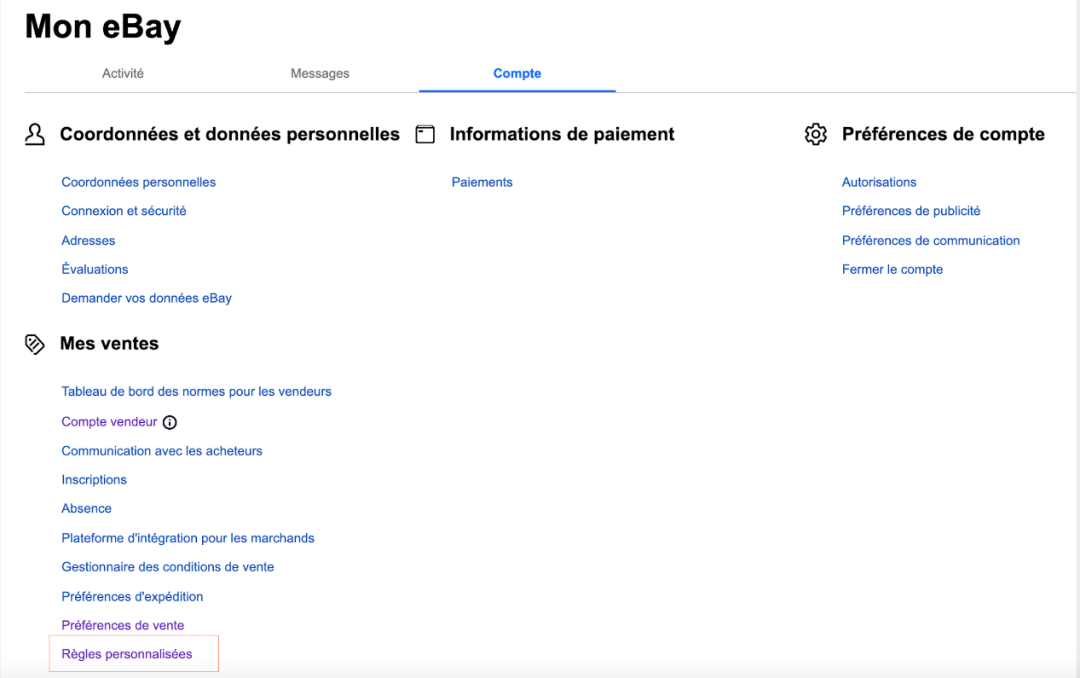 如何添加法国EPR的信息到您的刊登或帐号
