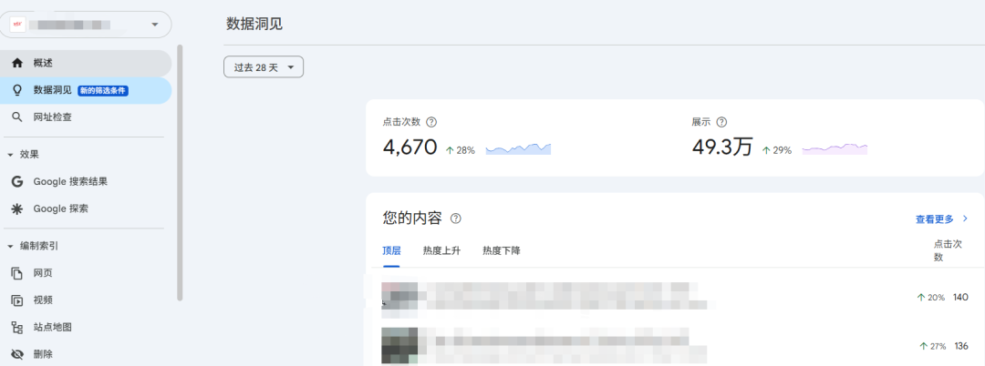 Google Search Console迎来重要更新！新增数据洞见功能