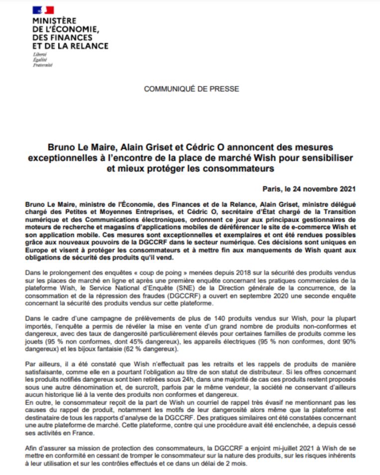 法国全网下架Wish？Wish做错了什么？