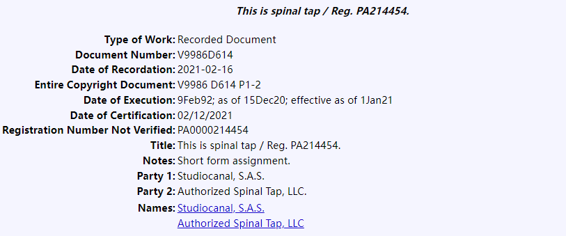 有没有搞错！虚构出来的乐队“Spinal Tap”也能维权？