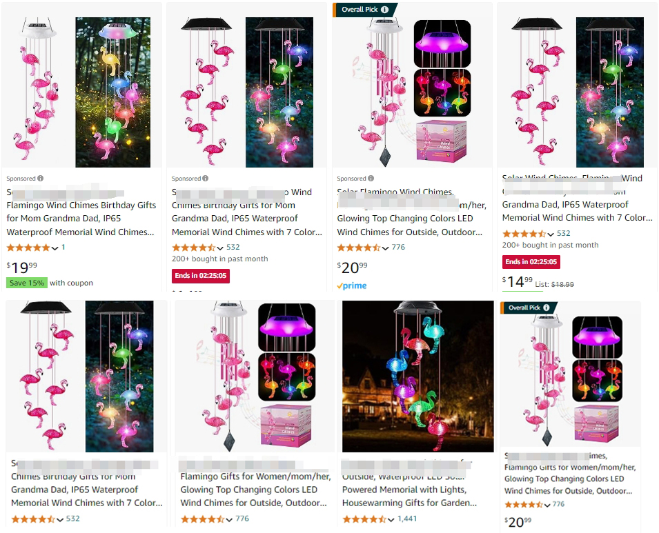 抢手爆款太阳能火烈鸟风铃Solar flamingo wind chime专利已下证!速查避雷