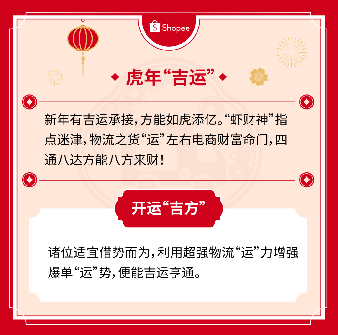 开工大吉! Shopee财神带你摸清虎年吉兆、吉位、吉日、吉运和吉星, 开启爆单运势
