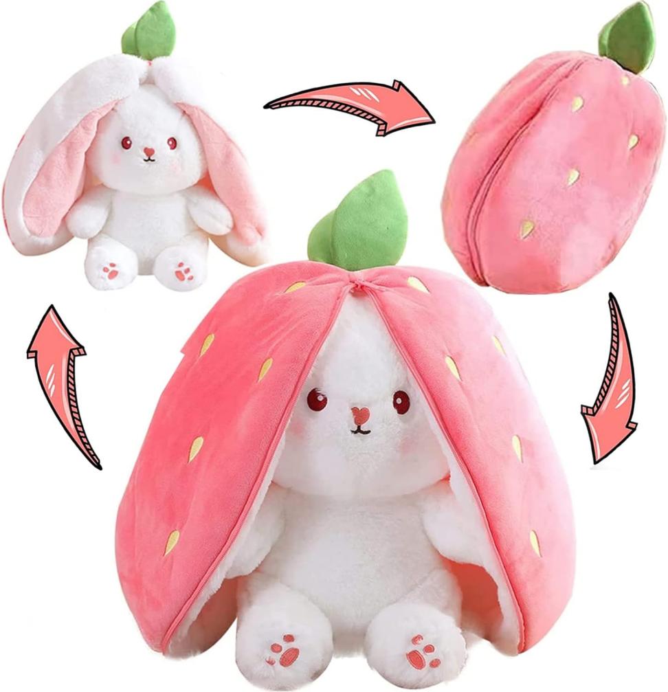 热门产品最新下证！草莓变身兔子毛绒玩具Strawberry Bunny Transformed Rabbit！