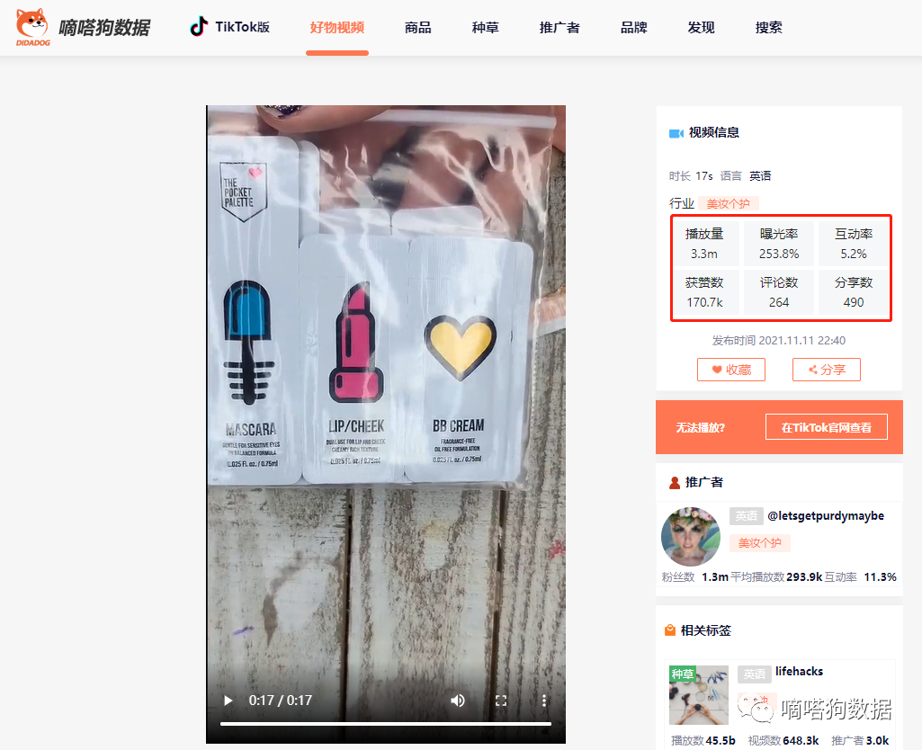 TikTok爆品盘点！单条视频获五千万播放的画眉神器，纹身口红“卖爆了”