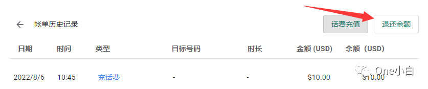 Google Voice 充值话费如何申请退款？