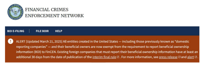 最新丨BOI新規(guī)變化：中國人開美國公司不用強制申報BOI啦！