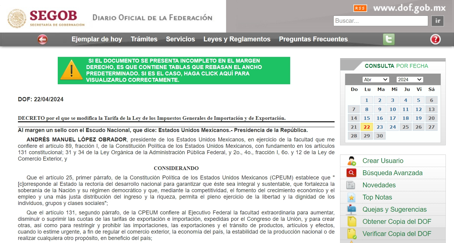 震变！墨西哥宣布对部分进口商品征收临时关税