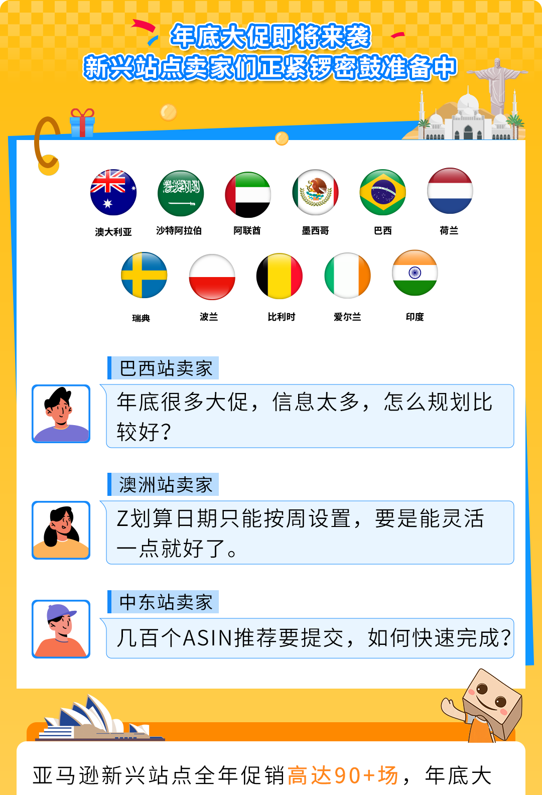 为了帮助卖家高效准备大促，亚马逊新兴站点上线了3大促销工具