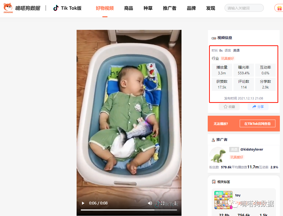 独立站断货！8000万播放的TikTok“哄睡神器”卖爆了。