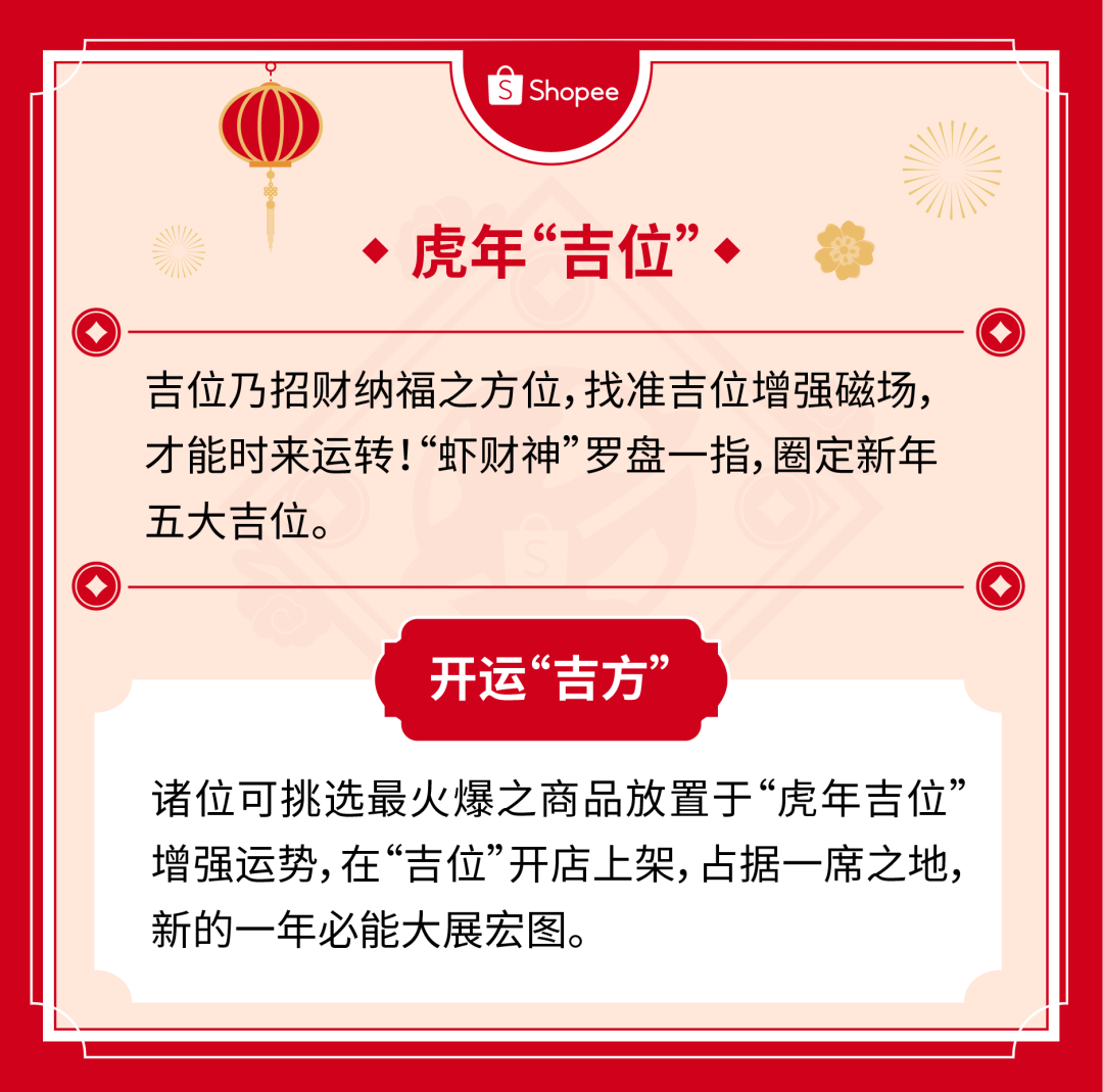 开工大吉! Shopee财神带你摸清虎年吉兆、吉位、吉日、吉运和吉星, 开启爆单运势