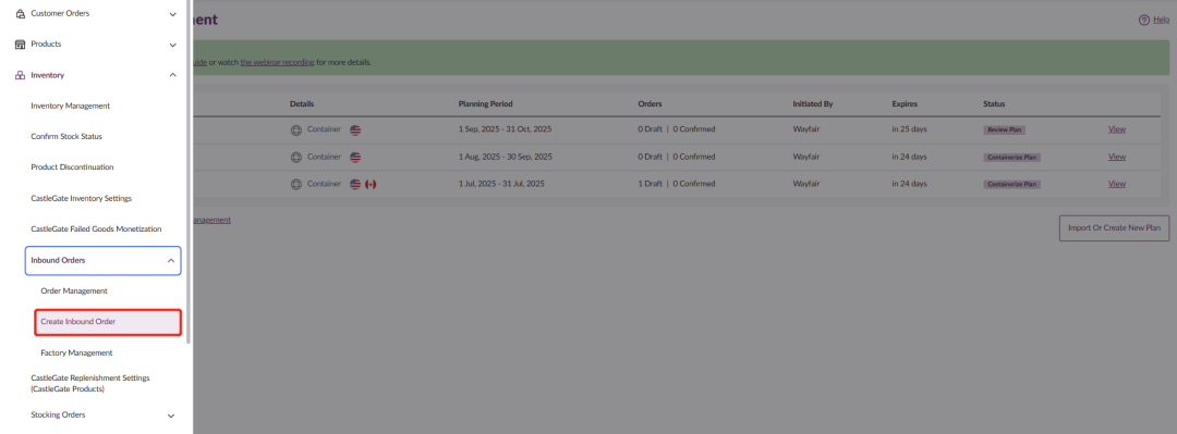 如何在新页面创建入库CG订单