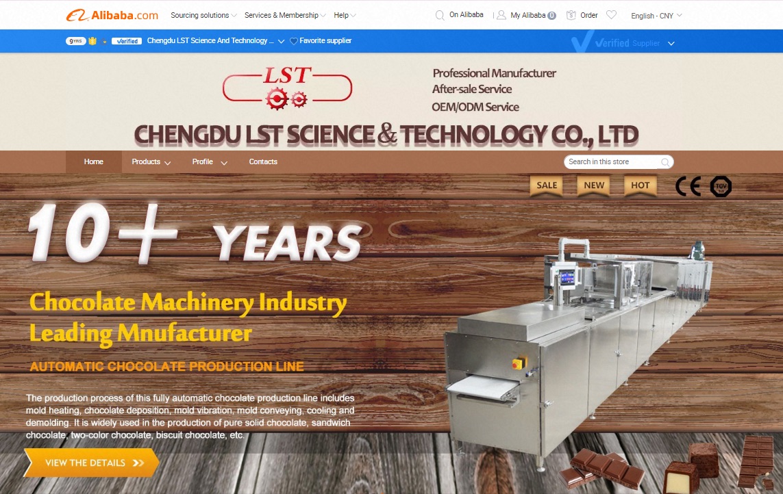 90%海外客户来自阿里国际站 四川巧克力设备工厂从30平铺面发展到17000平工业园厂区