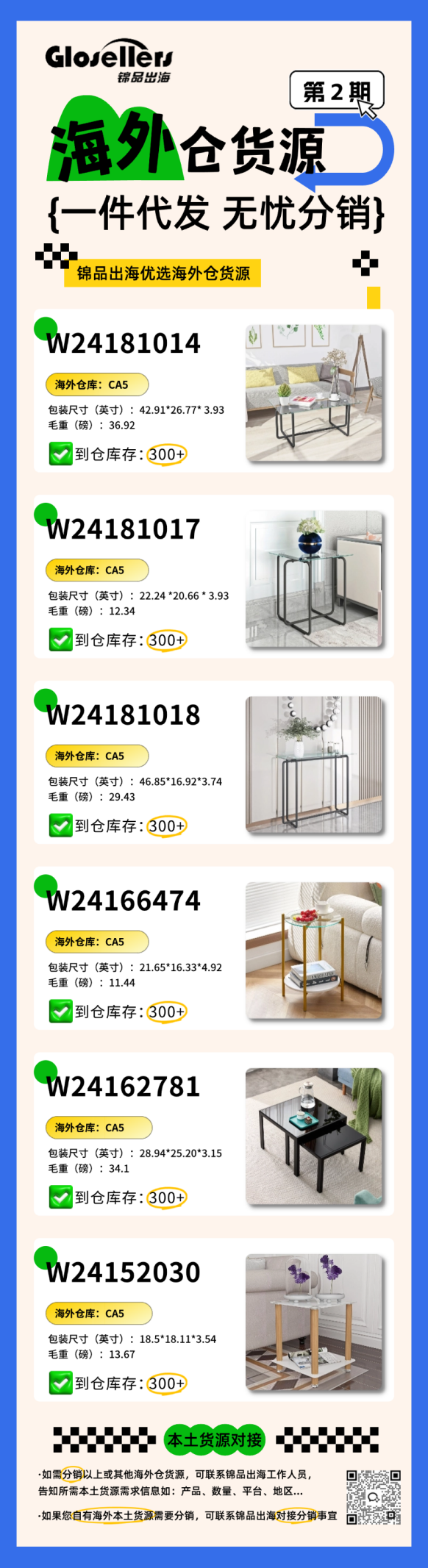 海外仓货源|室内家具-边几/茶几