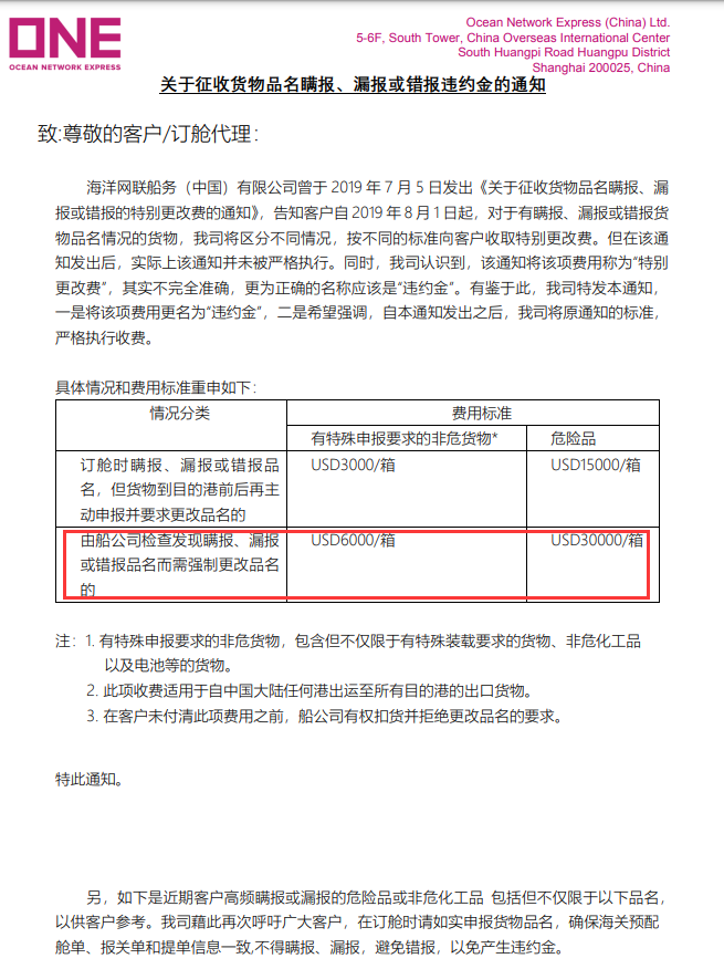 新泽西港征收集装箱失衡费！货物品名瞒报、漏报违约金船公司重罚！