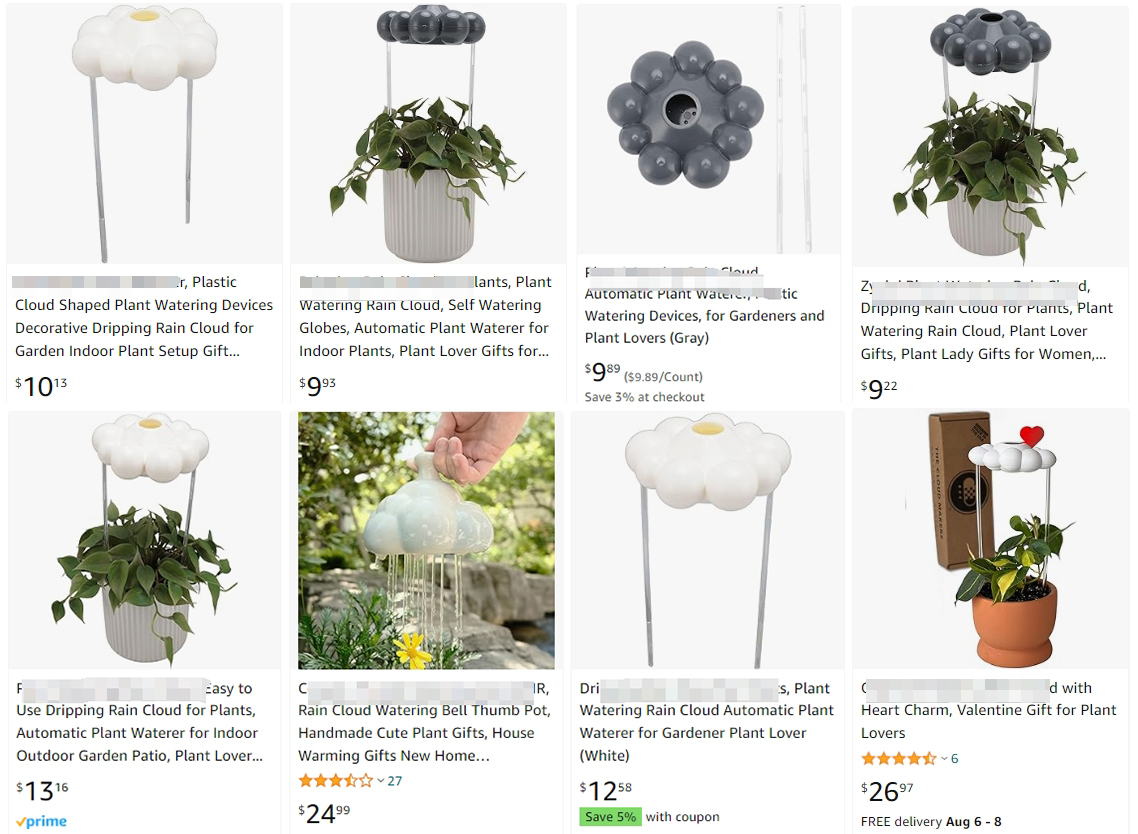 多人售卖的云朵植物浇水器Plant watering apparatus&nbsp;有多专利布局！谨慎上架！