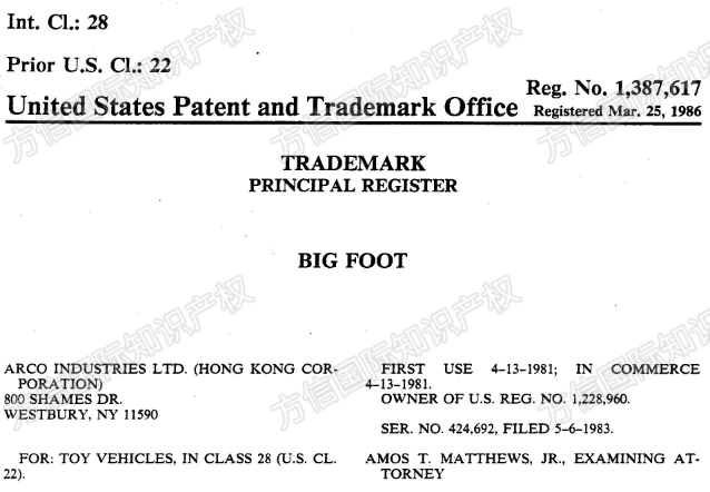 25-cv-7222，Bigfoot大脚怪卡车商标TRO！涉及多个类目！