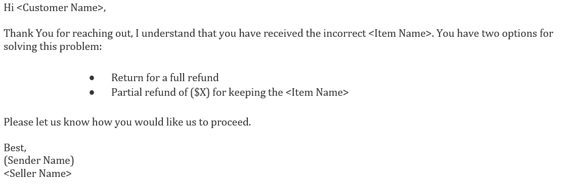 消息中心常見回復模板