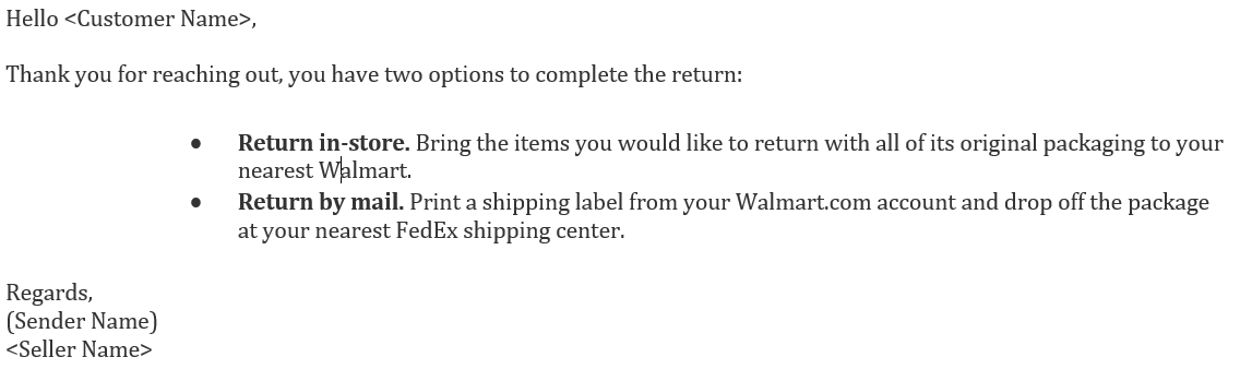 消息中心常見回復模板