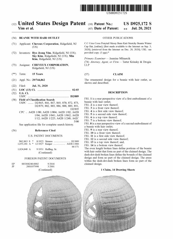CC BEANIE：帽子类高风险侵权品牌，尤其是专利侵权