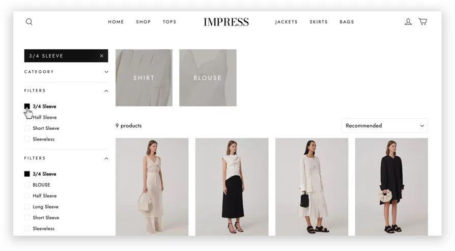 SHOPLINE推出了一套行业店铺设计模板——Impress