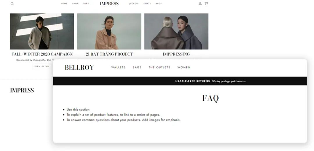 SHOPLINE推出了一套行业店铺设计模板——Impress