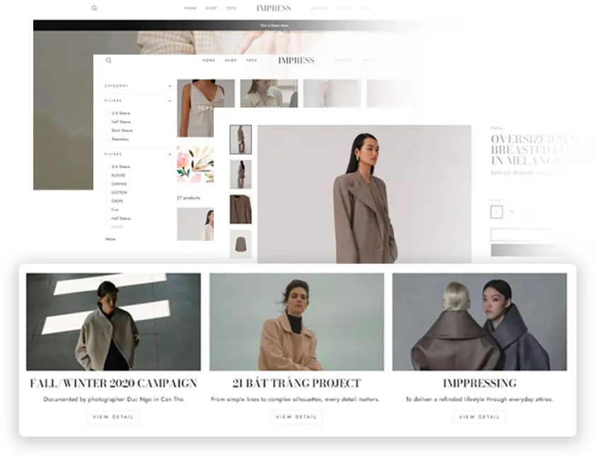 SHOPLINE推出了一套行业店铺设计模板——Impress